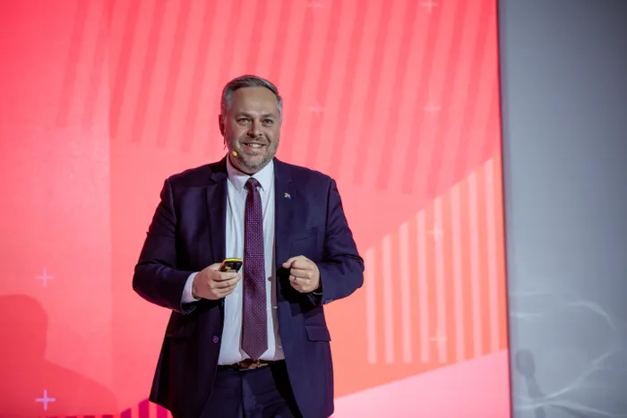 Leon Schreiber, Minister of Home Affairs, addressing the TBCSA Leadership Conference