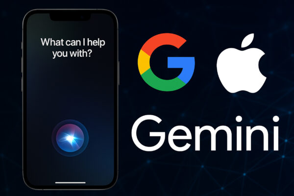 Apple iPhone displaying the updated Siri interface powered by Google's Gemini AI.