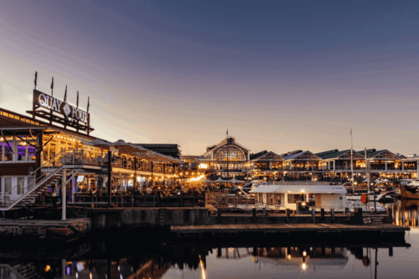 Cape Town skyline with V&A Waterfront area planned for R20 billion development.