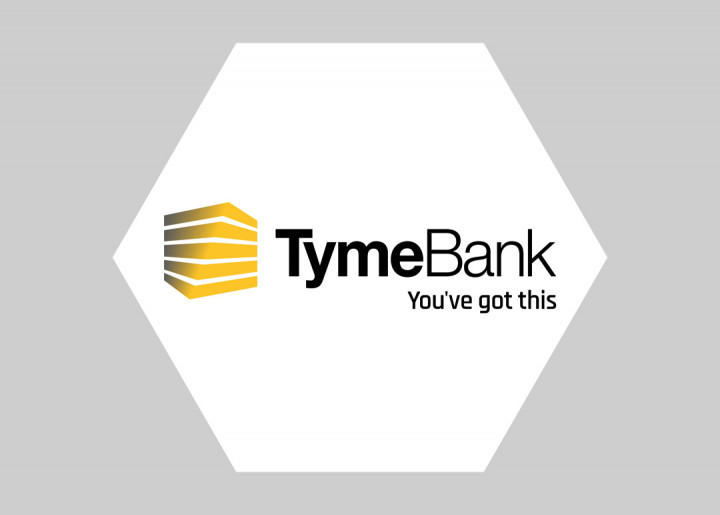 TymeBank digital kiosk and smartphone app showcasing Smart ID and passport application services in South Africa.